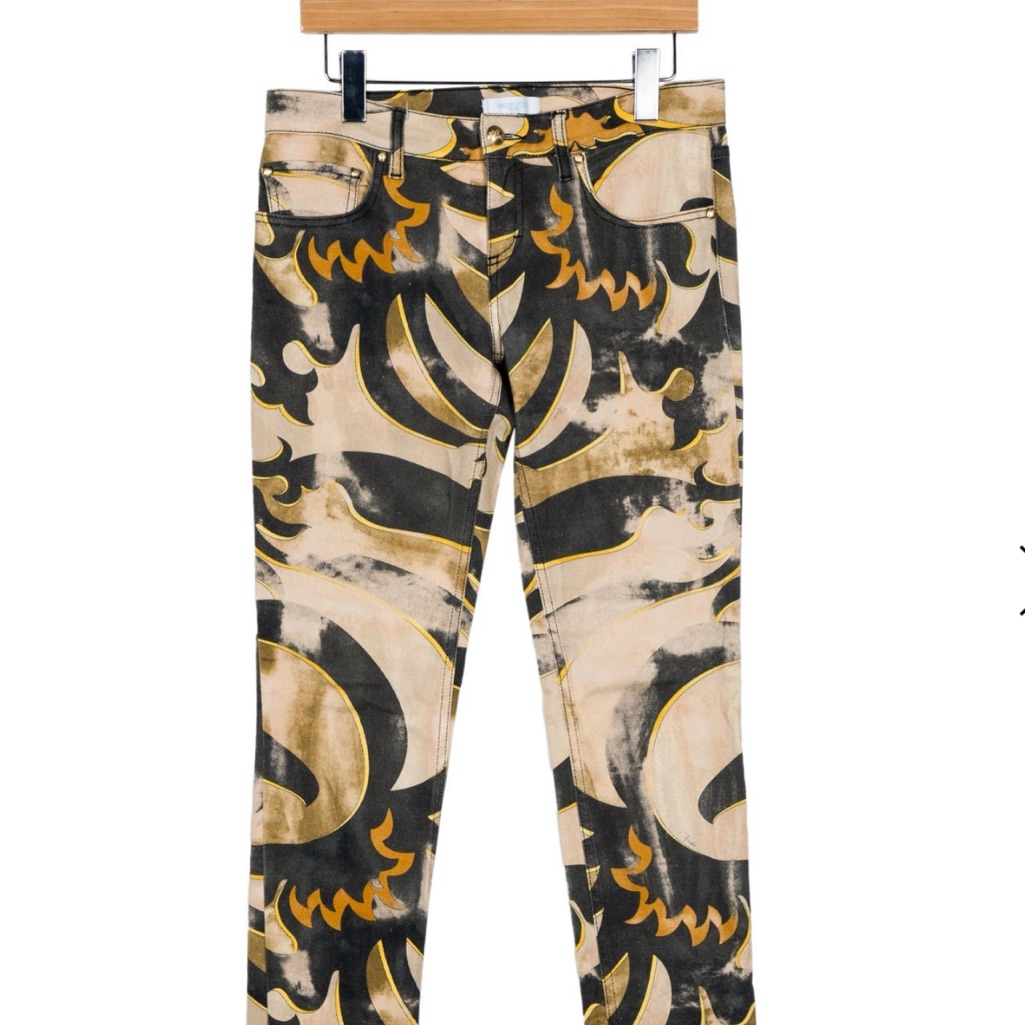 Emilio Pucci Rare Women's Abstract Printed Vintage Skinny Leg Jeans Size Us 8